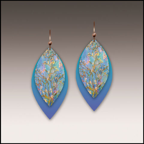 DC,Designs,-,Almond,Branches,Layered,Shimmer,Leaf,Drop,Earrings,DC Designs Jewelry, Art Print Earrings, DC Designs Earrings, Handmade Colorado