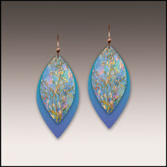 DC Designs - Almond Branches Layered Shimmer Leaf Drop Earrings - product images 1 of 4