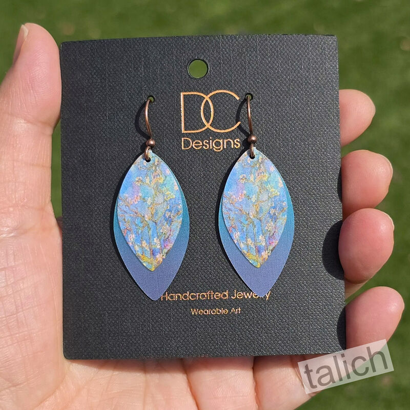 DC Designs - Almond Branches Layered Shimmer Leaf Drop Earrings - product image 
