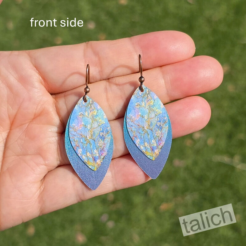 DC Designs - Almond Branches Layered Shimmer Leaf Drop Earrings - product image 
