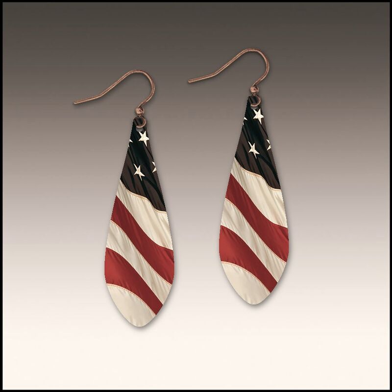 DC Designs - American Flag Long Teardrop Earrings - product image 