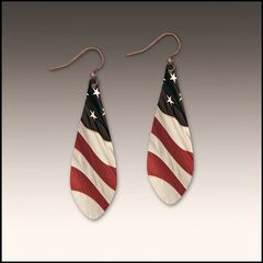 DC Designs - American Flag Long Teardrop Earrings - product images 1 of 4