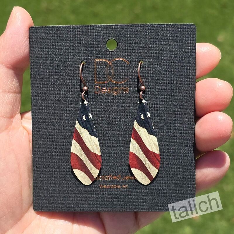 DC Designs - American Flag Long Teardrop Earrings - product image 