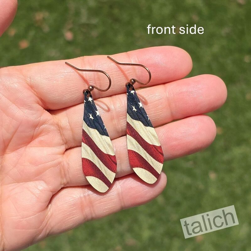 DC Designs - American Flag Long Teardrop Earrings - product image 