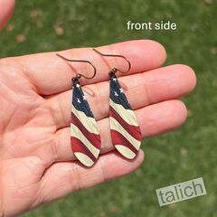 DC Designs - American Flag Long Teardrop Earrings - product images 2 of 4