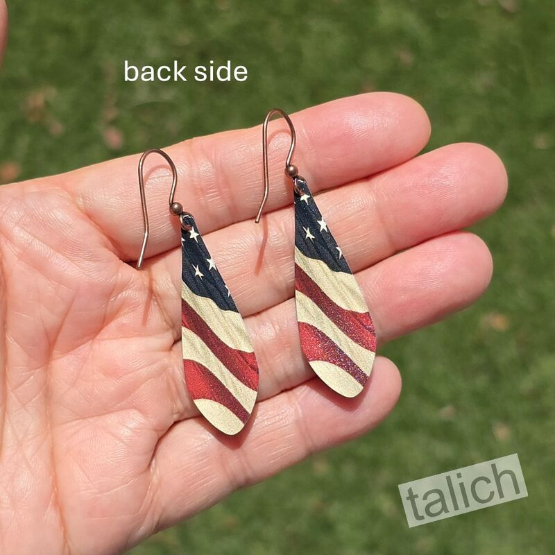 DC Designs - American Flag Long Teardrop Earrings - product image 