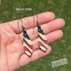DC Designs - American Flag Long Teardrop Earrings - product images 3 of 4