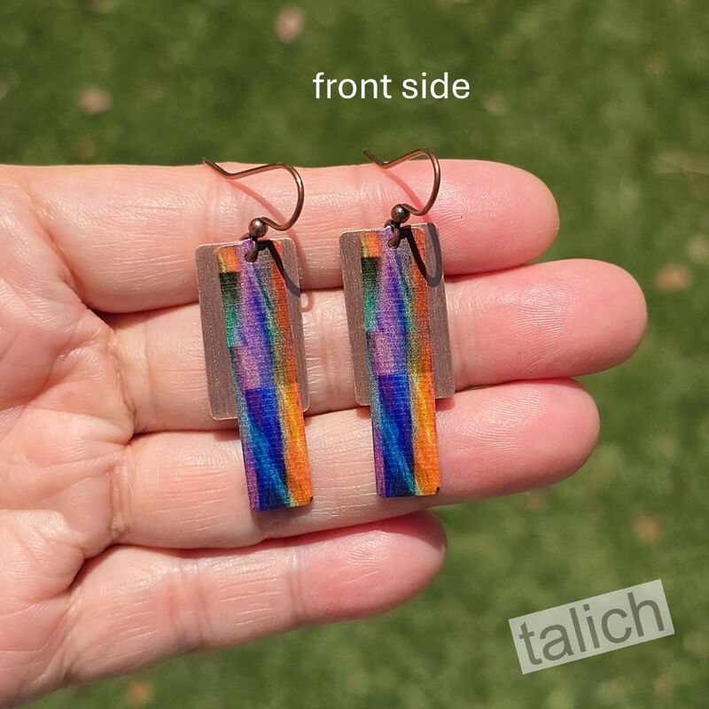DC Designs - Blue Orange Multicolor Copper Accent Layered Earrings - product image 