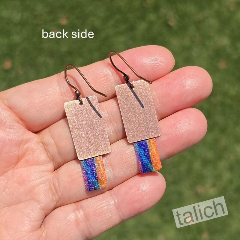 DC Designs - Blue Orange Multicolor Copper Accent Layered Earrings - product image 