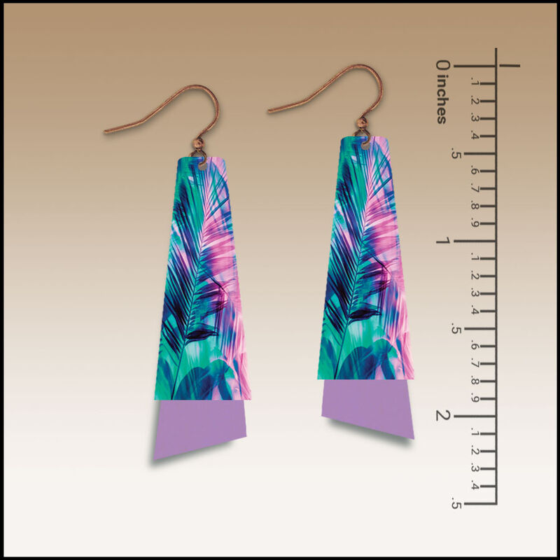 DC Designs - Retro Tropical Palm Layered Long Drop Earrings - product image 