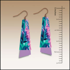 DC Designs - Retro Tropical Palm Layered Long Drop Earrings - product images 2 of 5