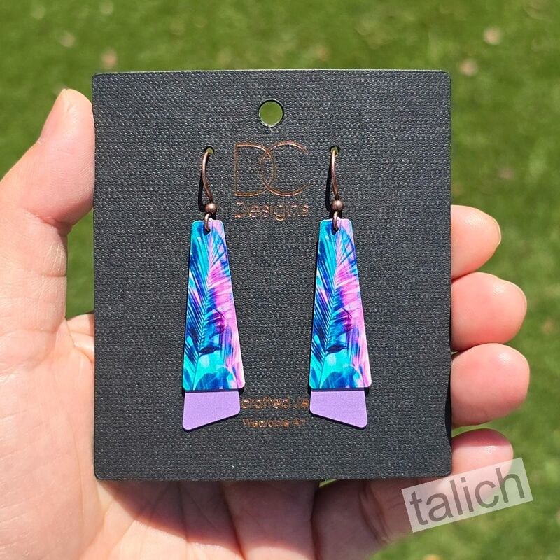 DC Designs - Retro Tropical Palm Layered Long Drop Earrings - product image 