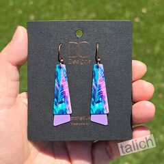 DC Designs - Retro Tropical Palm Layered Long Drop Earrings - product images 5 of 5