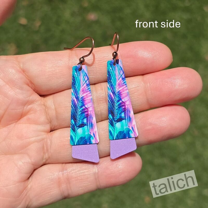 DC Designs - Retro Tropical Palm Layered Long Drop Earrings - product image 