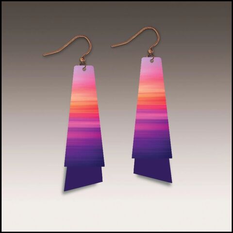DC,Designs,-,Sunset,Beach,Layered,Long,Drop,Earrings,DC Designs Jewelry, Art Print Earrings, DC Designs Earrings, Handmade Colorado