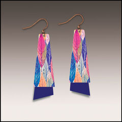 DC Designs - Painted Leaves Layered Long Drop Earrings - product images 1 of 5