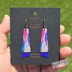 DC Designs - Painted Leaves Layered Long Drop Earrings - product images 5 of 5