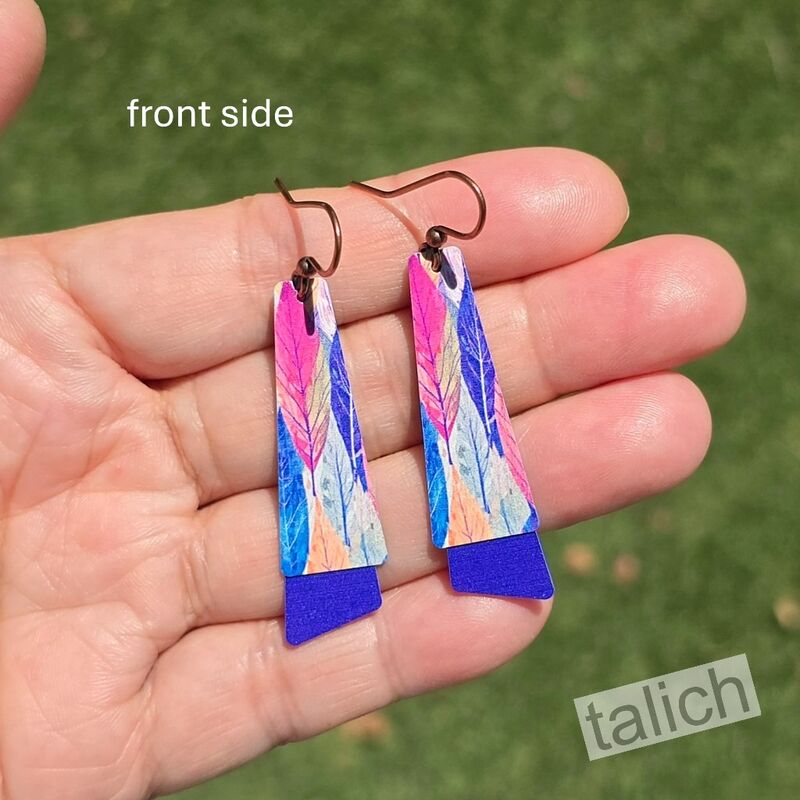 DC Designs - Painted Leaves Layered Long Drop Earrings - product image 