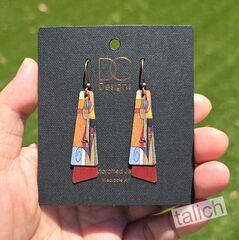 DC Designs - Abstract Shapes Art Print Layered Long Drop Earrings - product images 4 of 4
