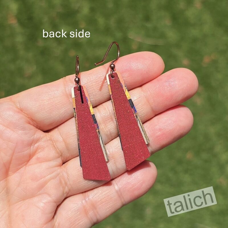 DC Designs - Abstract Shapes Art Print Layered Long Drop Earrings - product image 