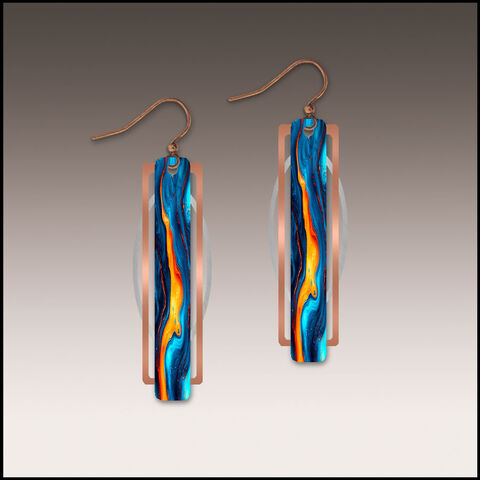 DC,Designs,-,Lava,Spill,Geometric,Metal,Accent,Earrings,DC Designs Jewelry, Art Print Earrings, DC Designs Earrings, Handmade Colorado