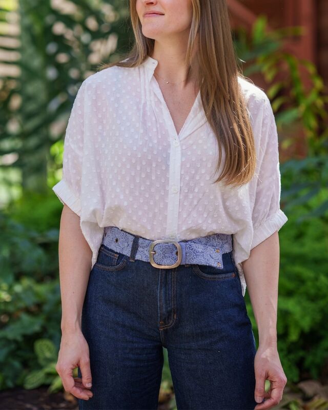 Jenny Krauss Azure Seas Floral Embroidered Wool Belt - product image 