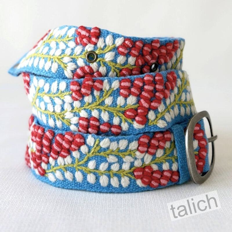 Jenny Krauss Berries on Vines Floral Embroidered Wool Belt - product image 