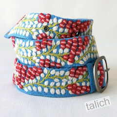 Jenny Krauss Berries on Vines Floral Embroidered Wool Belt - product images 1 of 10