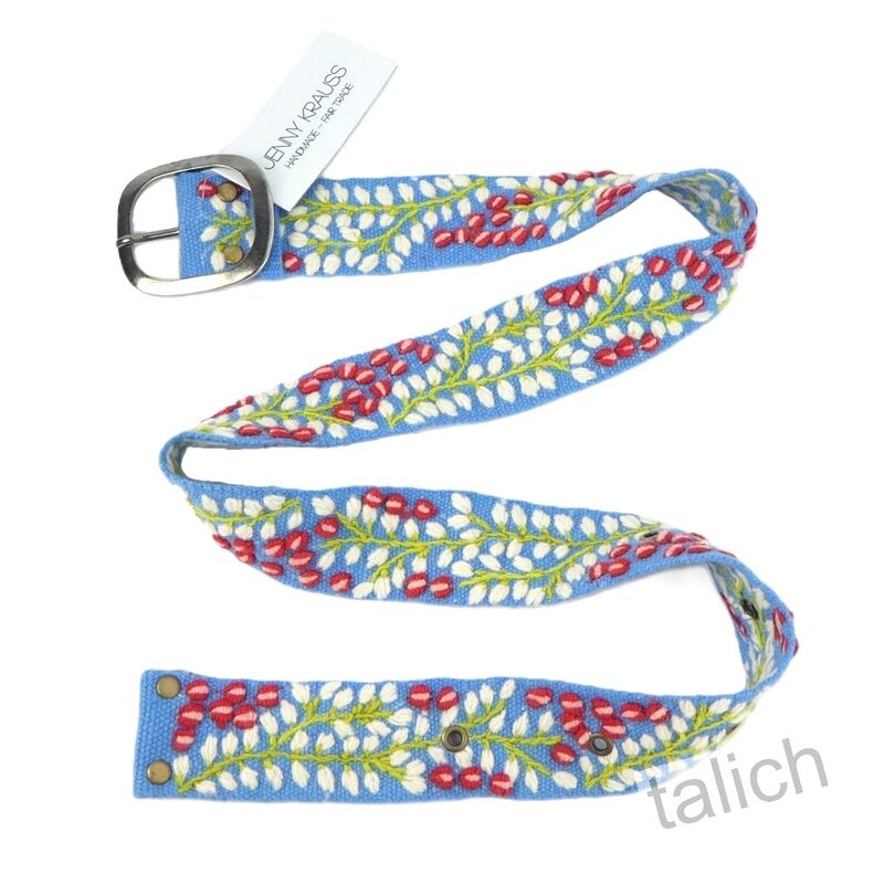 Jenny Krauss Berries on Vines Floral Embroidered Wool Belt - product image 
