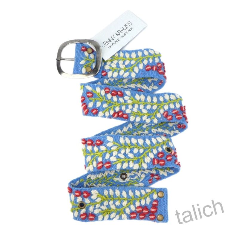 Jenny Krauss Berries on Vines Floral Embroidered Wool Belt - product image 