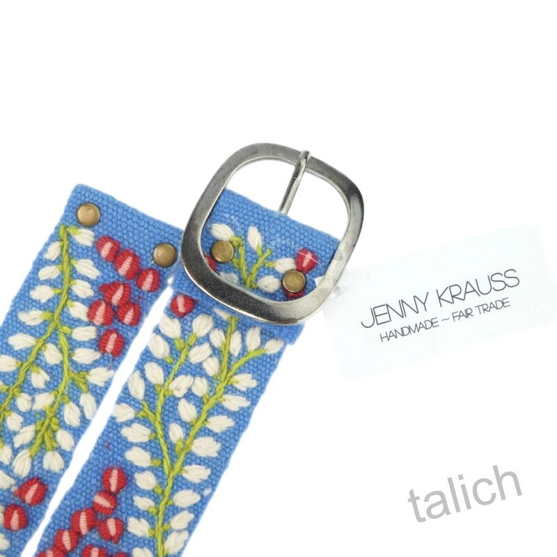 Jenny Krauss Berries on Vines Floral Embroidered Wool Belt - product image 