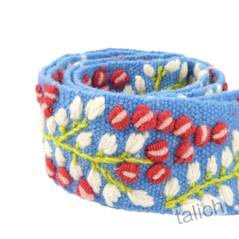 Jenny Krauss Berries on Vines Floral Embroidered Wool Belt - product image 