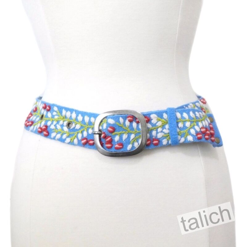 Jenny Krauss Berries on Vines Floral Embroidered Wool Belt - product image 