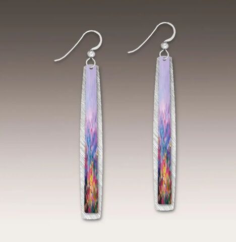 DC,Designs,-,Lavender,Multicolor,Linear,Column,Silver,Back,Abstract,Art,Earrings,1NLS,DC Designs Jewelry, Art Print Earrings, DC Designs Earrings, Handmade Colorado
