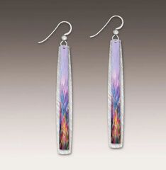 DC Designs - Lavender Multicolor Linear Column Silver Back Abstract Art Earrings 1NLS - product images 1 of 5