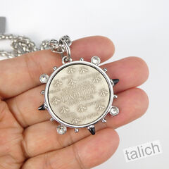 VB&CO CZ Accent French Bee Coin Pendant Necklace in Silver Tone - product images 7 of 8