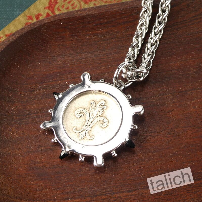 VB&amp;CO CZ Accent French Bee Coin Pendant Necklace in Silver Tone - product image 
