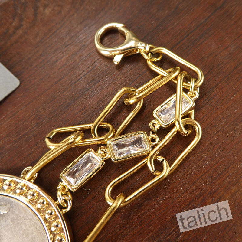 VB&amp;CO Western Derby Equestrian Large Horse Coin Bracelet in Shiny Gold - product image 