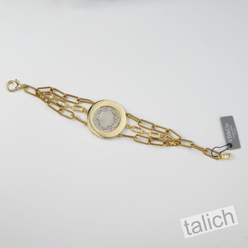 VB&amp;CO Western Derby Equestrian Large Horse Coin Bracelet in Shiny Gold - product image 