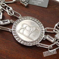 VB&CO Western Derby Equestrian Large Horse Coin Bracelet in Shiny Silver - product images 4 of 8
