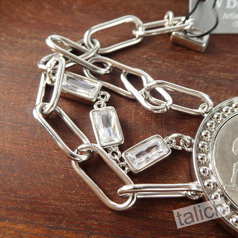 VB&amp;CO Western Derby Equestrian Large Horse Coin Bracelet in Shiny Silver - product image 