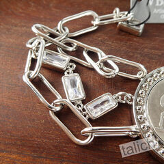 VB&CO Western Derby Equestrian Large Horse Coin Bracelet in Shiny Silver - product images 5 of 8