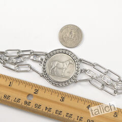 VB&CO Western Derby Equestrian Large Horse Coin Bracelet in Shiny Silver - product images 7 of 8