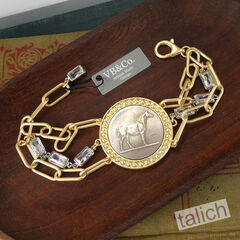 VB&CO Western Derby Equestrian Large Horse Coin Bracelet in Two Tone - product images 3 of 8