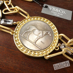 VB&CO Western Derby Equestrian Large Horse Coin Bracelet in Two Tone - product images 4 of 8