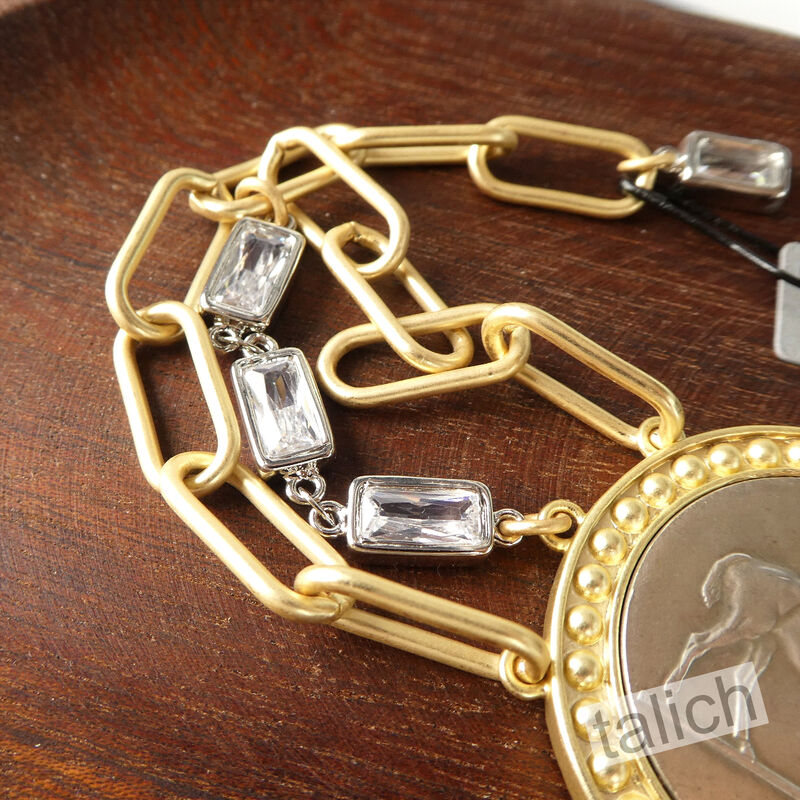 VB&amp;CO Western Derby Equestrian Large Horse Coin Bracelet in Two Tone - product image 