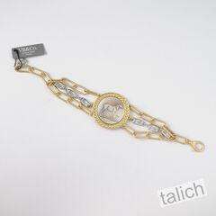 VB&CO Western Derby Equestrian Large Horse Coin Bracelet in Two Tone - product images 8 of 8