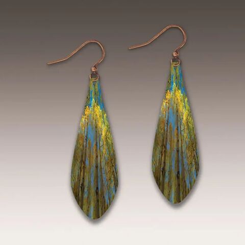 DC,Designs,-,Bright,Summer,Aspen,Long,Teardrop,Earrings,DC Designs Jewelry, Art Print Earrings, DC Designs Earrings, Handmade Colorado
