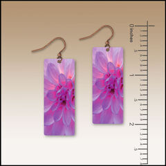 DC Designs - Purple Dahlia Art Print Long Rectangle Earrings DA17CE - product images 2 of 5