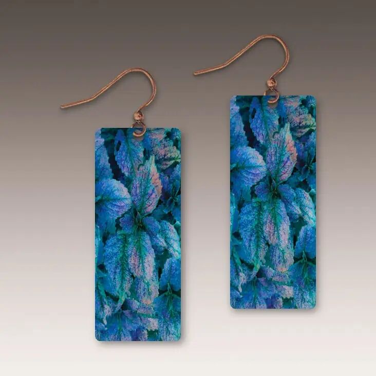 DC Designs - Nighttime Foliage Art Print Long Rectangle Earrings ME60CE - product image 
